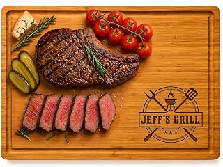 Personalized Grill Cutting Board, Him, Men, Husband, Brother, Boyfriend, Papa, Grilling BBQ Masters, Dad, Father, Grillfather, Grandpa Gifts from Daughter, Wife, Son, Father-in-Law, Gifts for Man