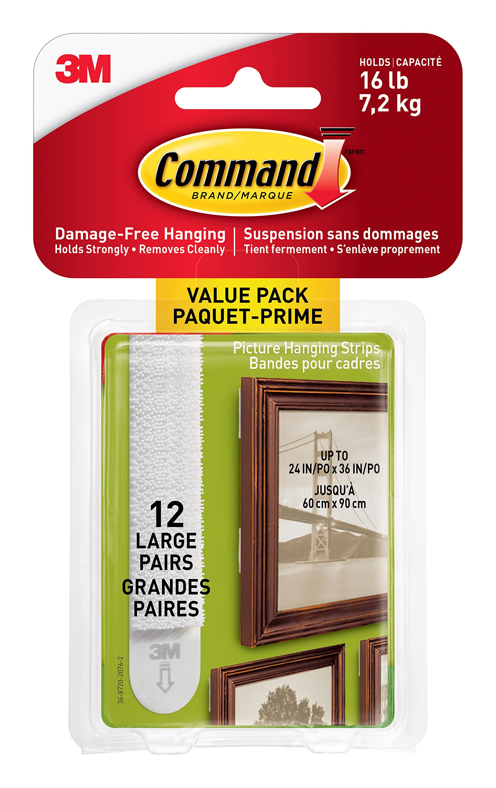 Command Large Picture Hanging Strips, Damage Free Hanging Picture Hangers, Wall 