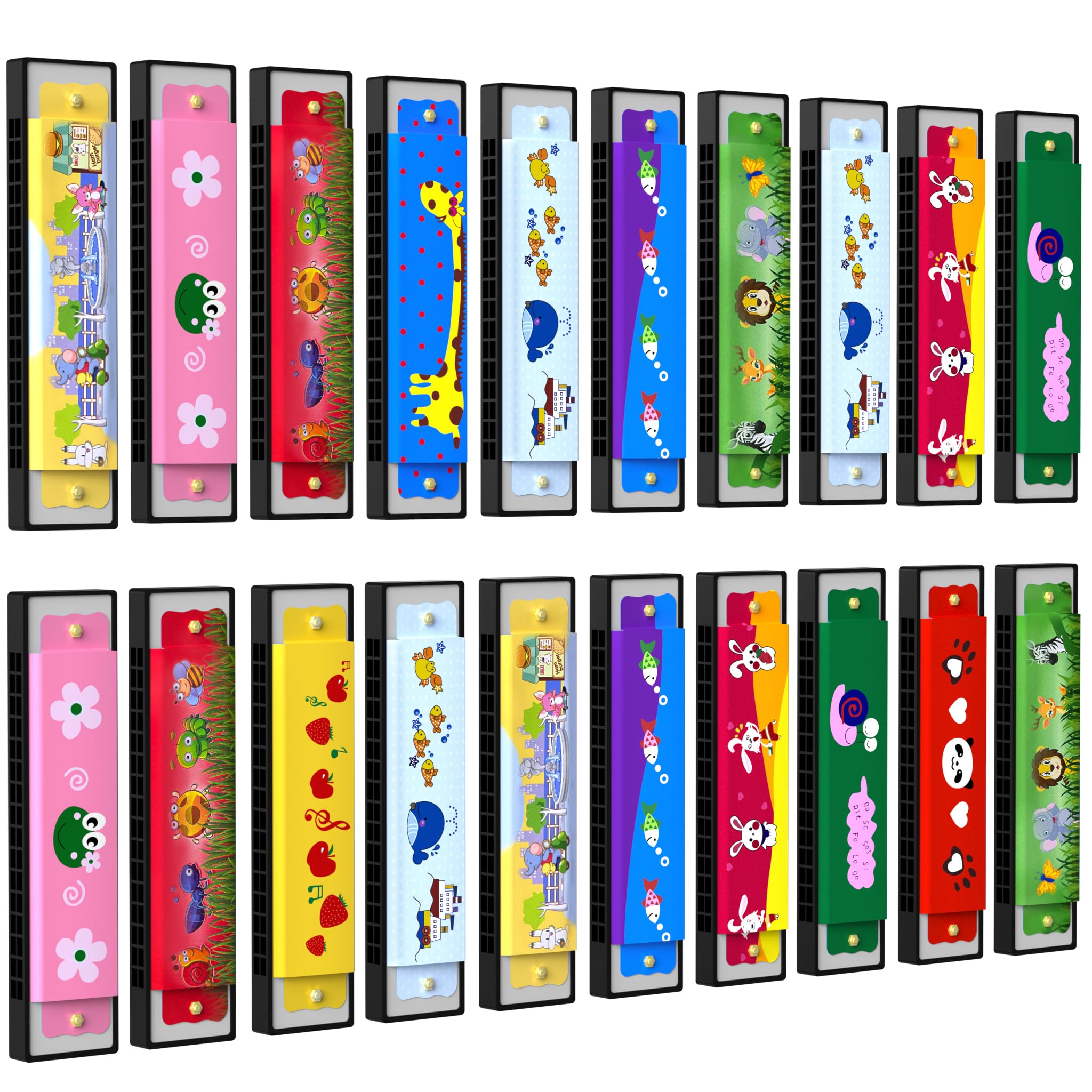 20 Pcs Harmonica for Kids Birthday Party Favor Musical Instrument, Return Gift C