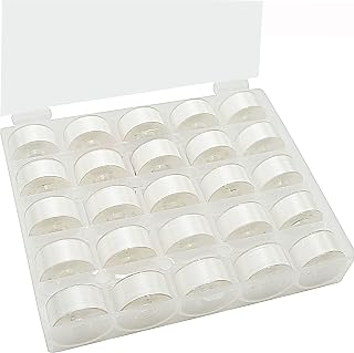 New brothread 25pcs Size A SA156 Prewound Bobbin Thread -White | 70D/2(60 Weight), Polyester Thread Sewing Thread, Plastic Sided, Used for Embroidery and Sewing Machine