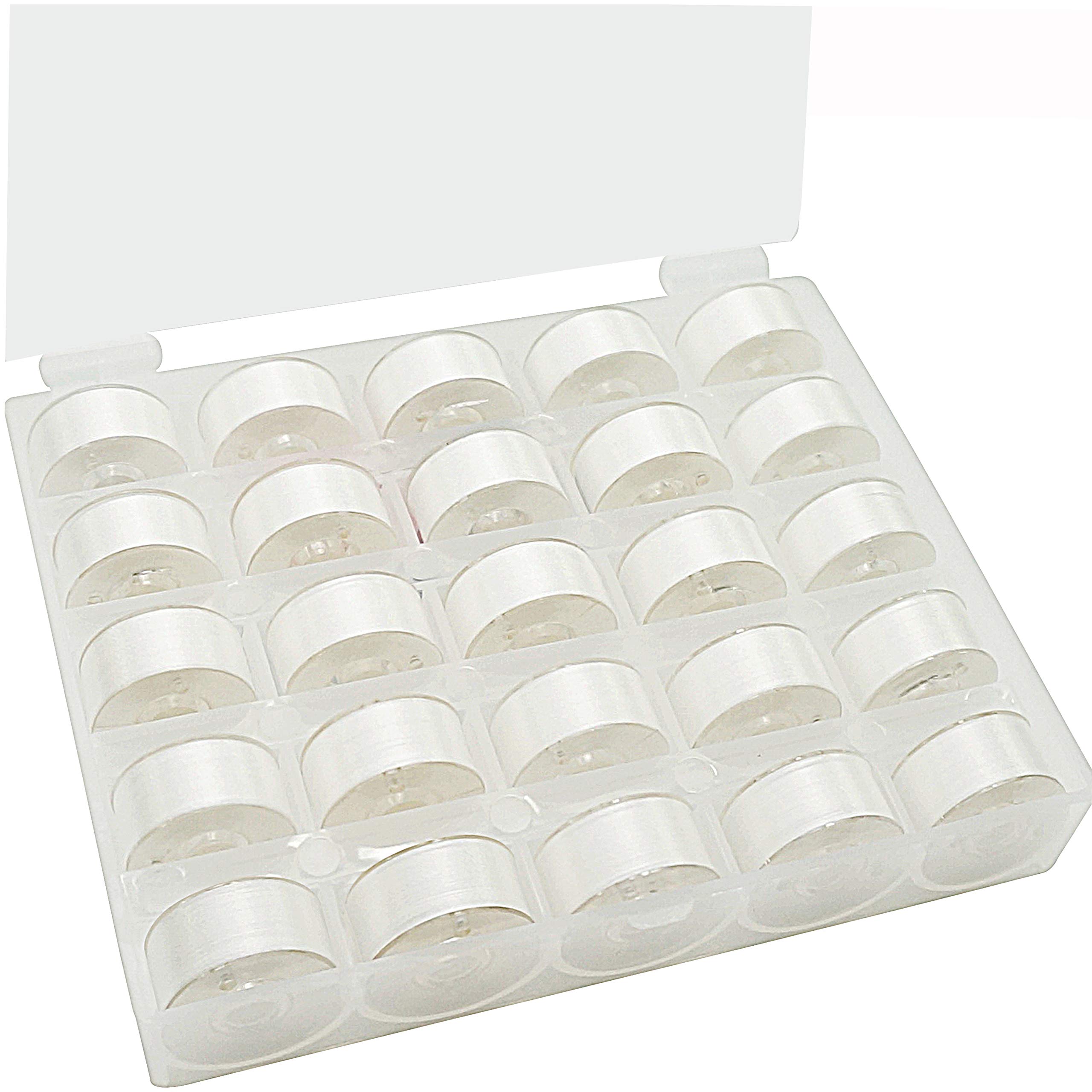 New brothread 25pcs Size A SA156 Prewound Bobbin Thread -White | 70D/2(60 Weight