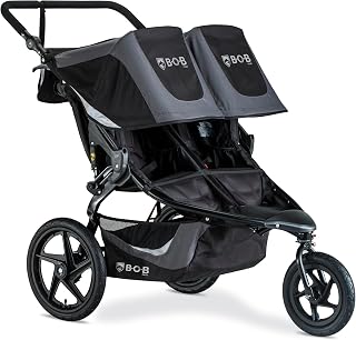 BOB Gear Revolution Flex 3.0 Duallie Jogging Stroller — Graphite Black | Versatile Double Jogger Stroller; All Terrain Stroller With Advanced Suspension & Air-Filled Tires; Car Seat Compatible