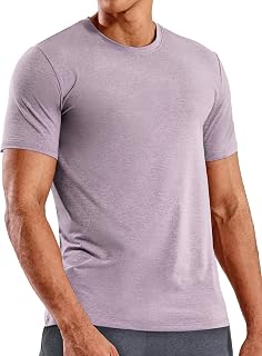 MIER Men's Short Sleeve Dry Fit Soft T-Shirt Athletic Breathable Active Casual Running Tops Crew Neck