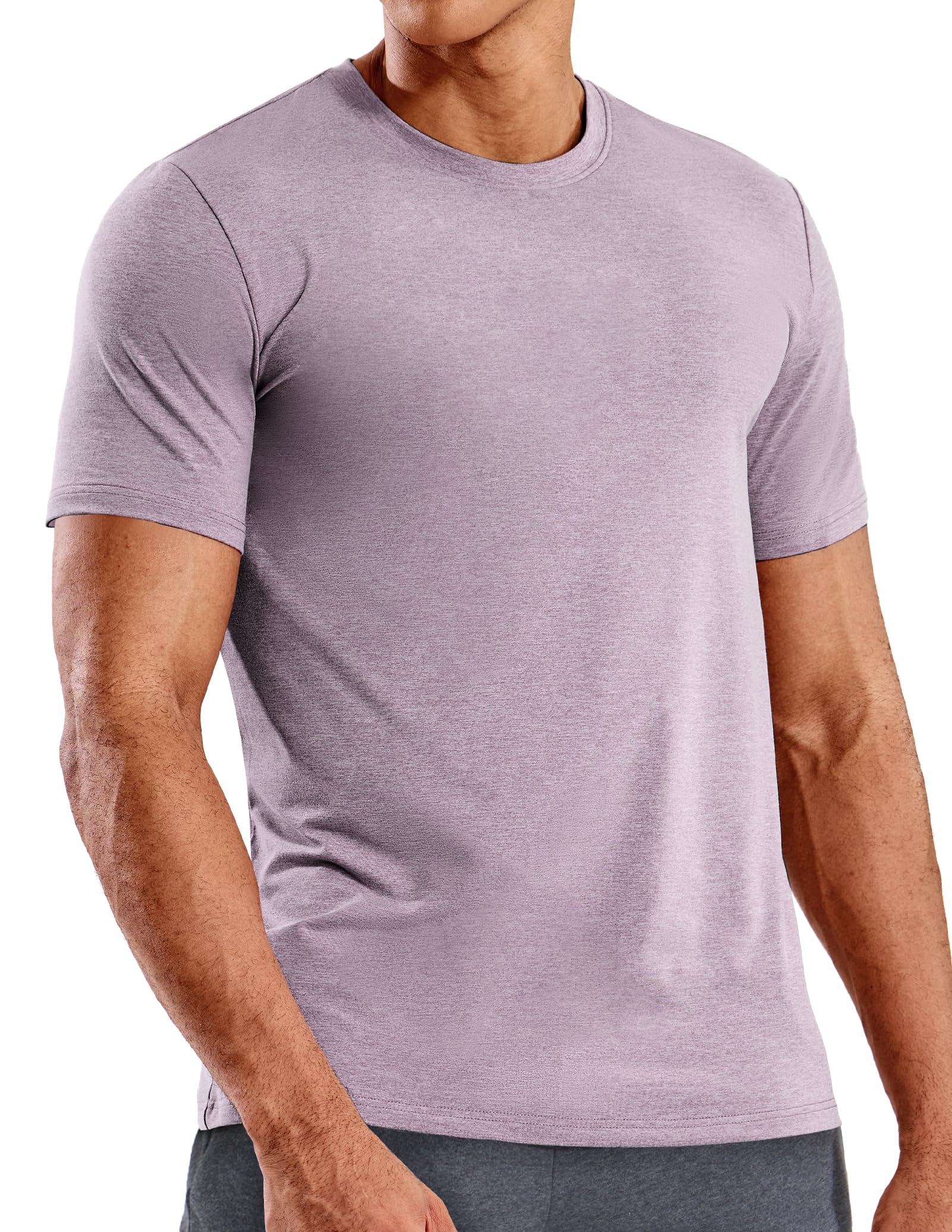 MIER Men's Short Sleeve Dry Fit Soft T-Shirt Athletic Breathable Active Casual R