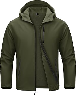 MAGCOMSEN Men's Jacket Waterproof Fleece Lightweight Softshell Rain Coat