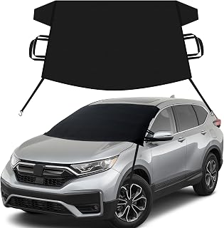EcoNour Snow Cover Honda CRV | Designed with S-Hook Elastic Strap Windshield Cover for Ice and Snow | Enhanced 600D Oxford Fabric Frost Cover | Water, Heat & Sag-Proof Windshield Cover