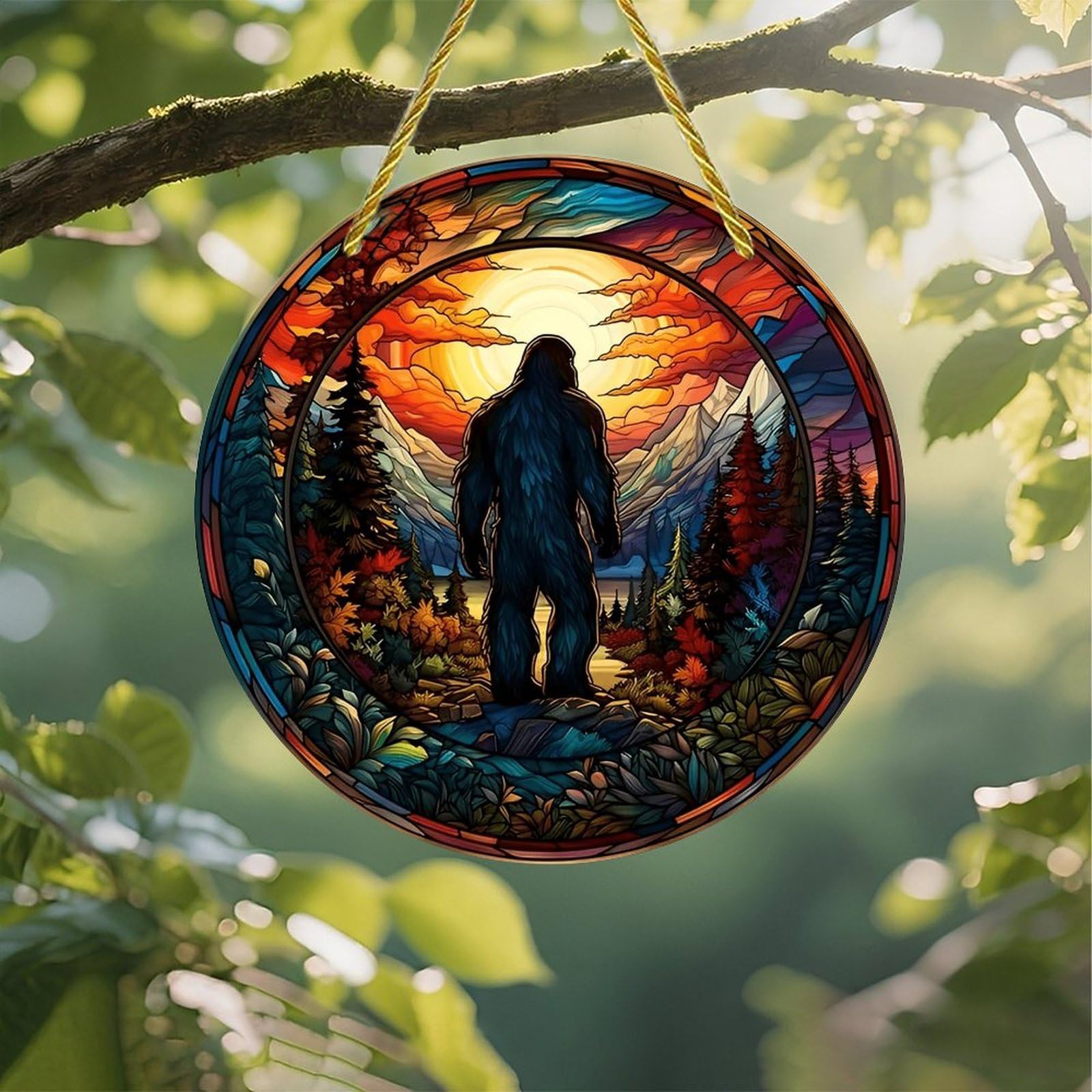 Bigfoot Colorful Acrylic Suncatcher 7 Inch Wall Hanging Window Decoration Staine