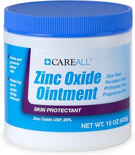 CareAll Zinc Oxide 20% Skin Protectant Barrier Ointment 15 oz., Provides Relief, Prevention and Treatment for Chafing due to Diaper Rash. Helps Seal Out Wetness. Non-Nano.