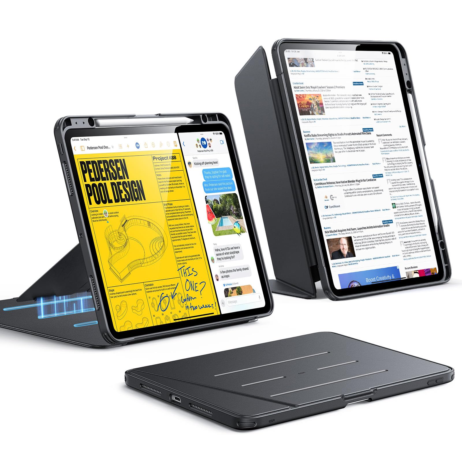 ESR for iPad Pro 13 Inch Case (M5/M4) 2025/2024, Black