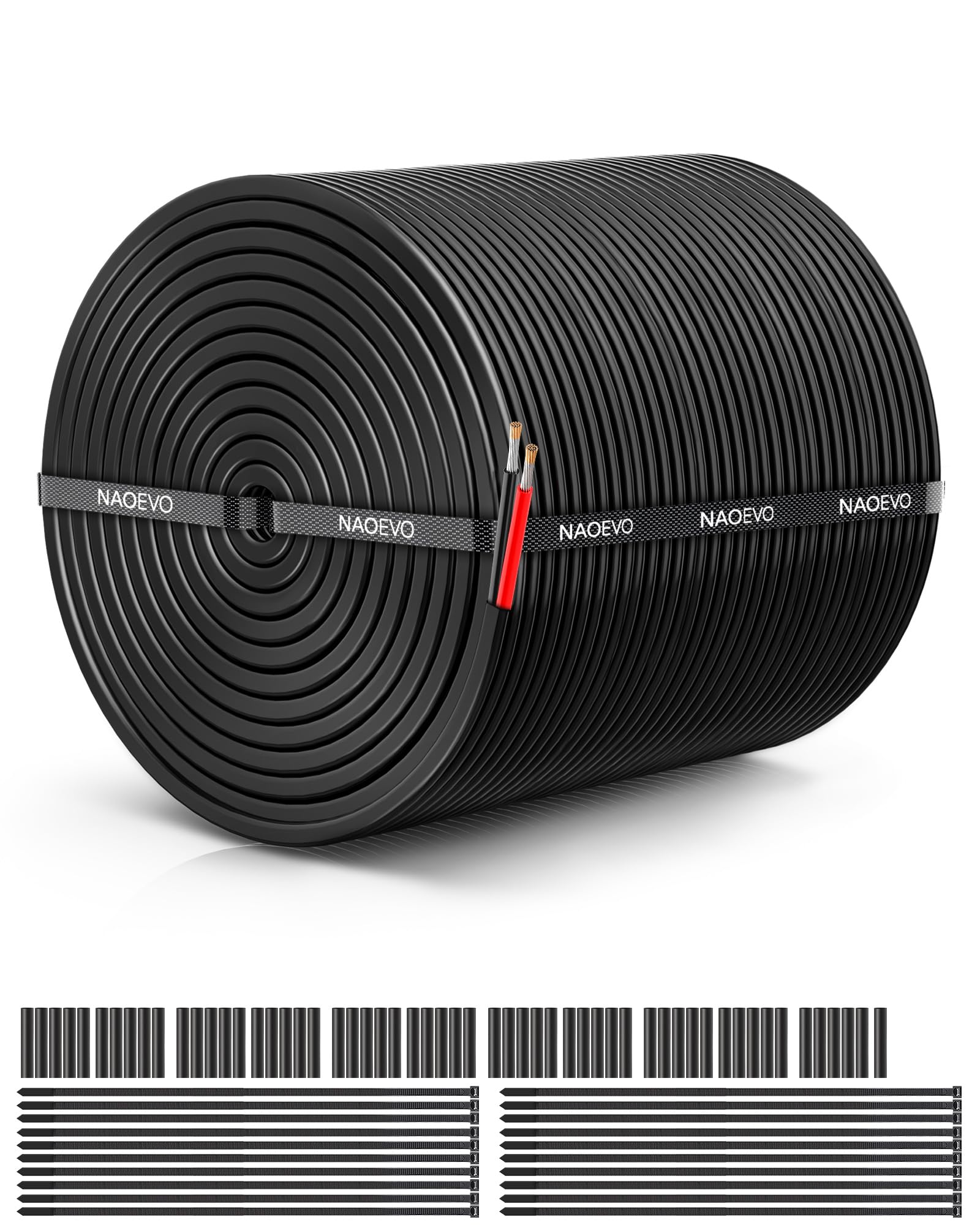 NAOEVO 18 Gauge Wire 2 Conductor, 18 Gauge Automotive Wire 12V Cable, 200FT