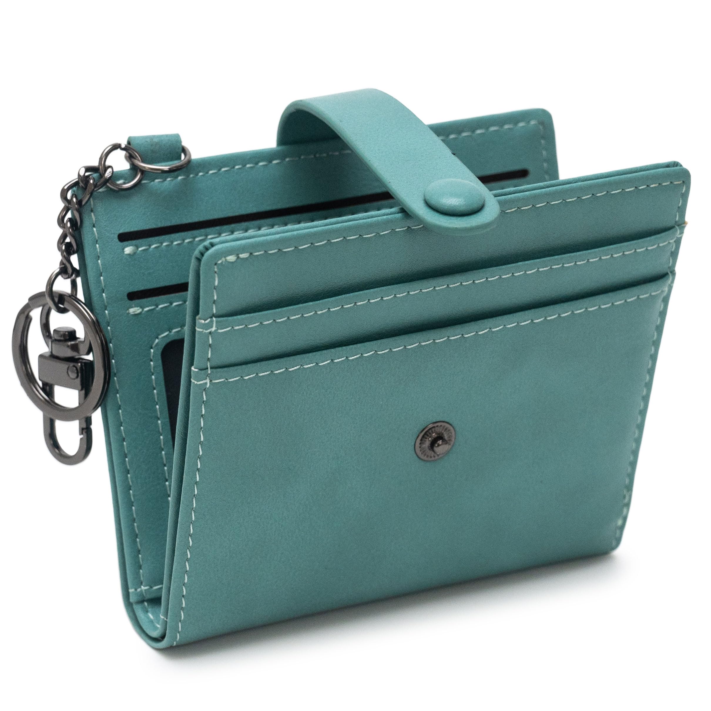Alldaily Slim Keychain Wallet for Women, RFID Blocking Small Bifold Travel Credi