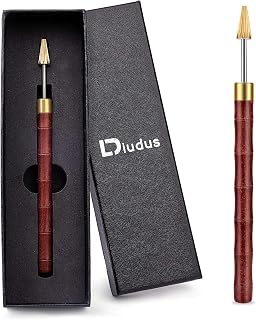 DIUDUS Leather Edge Dye Pen Dye Roller Tool Red Wood Handle Oil Pen | Edge Printing Tool for Smooth Rolling Belt Finisher DIY Leathercraft Leather Working Tools