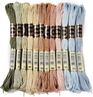 Embroidery Floss 12 Skeins Per Pack, Cross Stitch Threads, Friendship Bracelets, Craft Threads, Heath Color Series