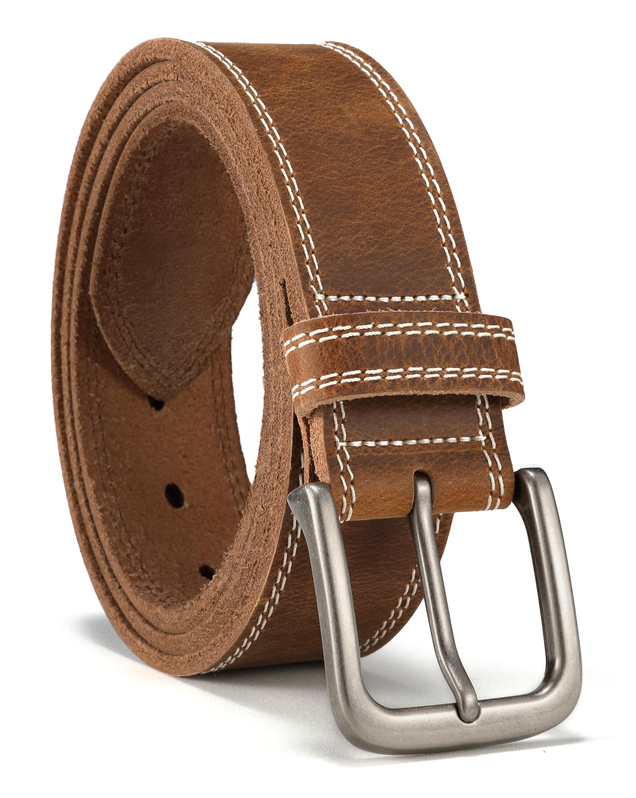 CHAOREN Mens Belts Casual for Jeans - Full-Grain Leather, Durable Cowhide