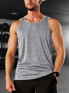 Mens Quick Dry Sleeveless Workout Gym Muscle Athletic Bodybuilding Performance Tank Tops