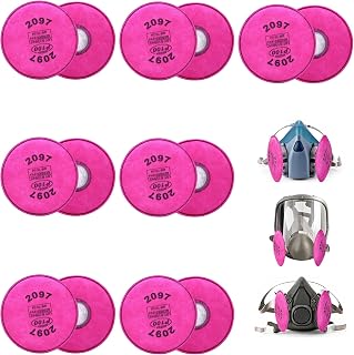 14pcs 2097 Filters for Respirator Painting Respirator Half Face Gas Face for Chemicals Spray Welding Epoxy Resin Dust Woodworking Compatible with 6200 6800 7502 6502