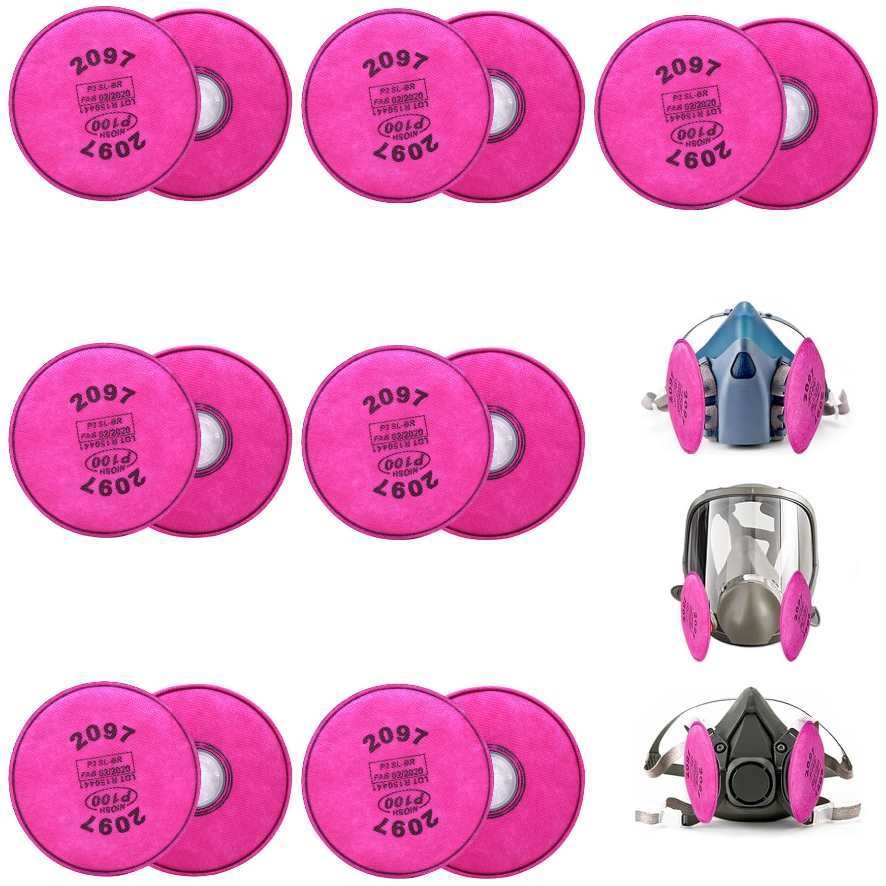 14pcs 2097 Filters for Respirator Painting Respirator Half Face Gas Face for Che