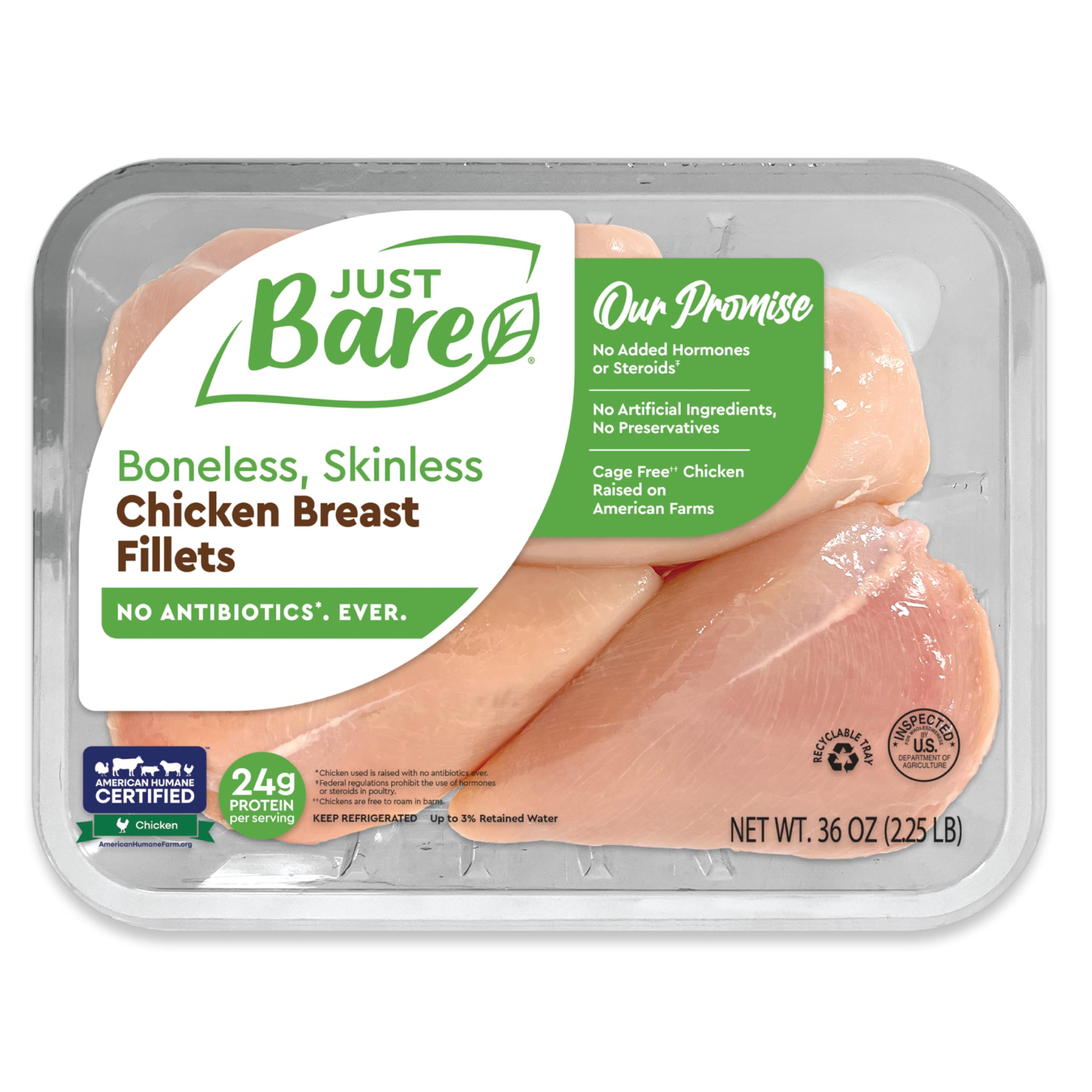 Just Bare® Natural Fresh Chicken Breast Fillets | Family Pack | No Antibiotics E