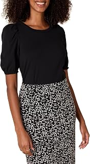 Amazon Essentials Women's Regular Fit Round Neck Puff Sleeve T-Shirt