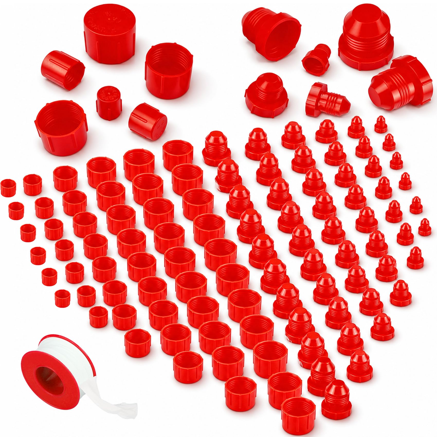 YeahSir 144 Pcs Plastic Plugs and Caps Kit for Automotive Fluid Lines | AN-3 to 