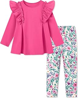 SANMIO 幼児 女の子 服 フリル 長袖 Aライン トップ 花柄パンツ