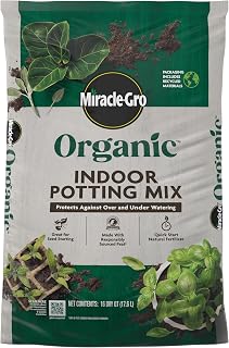 Miracle-Gro Organic Indoor Potting Mix, 16 qt. | Protects Against Over & Under Watering, Planting Soil For Indoor Container Plants, Houseplants & Starter Plants, OMRI Listed