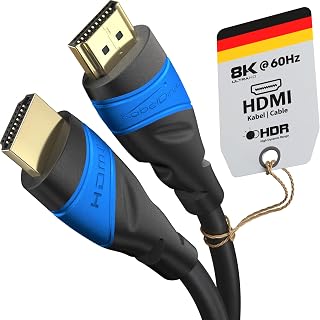 KabelDirekt HDMI Cable 8K & 4K - 0.5m - German Flexcore Technology