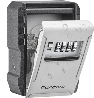 Puroma Key Lock Box Large Digit Code Outdoor Security Wall Mounted Lockbox