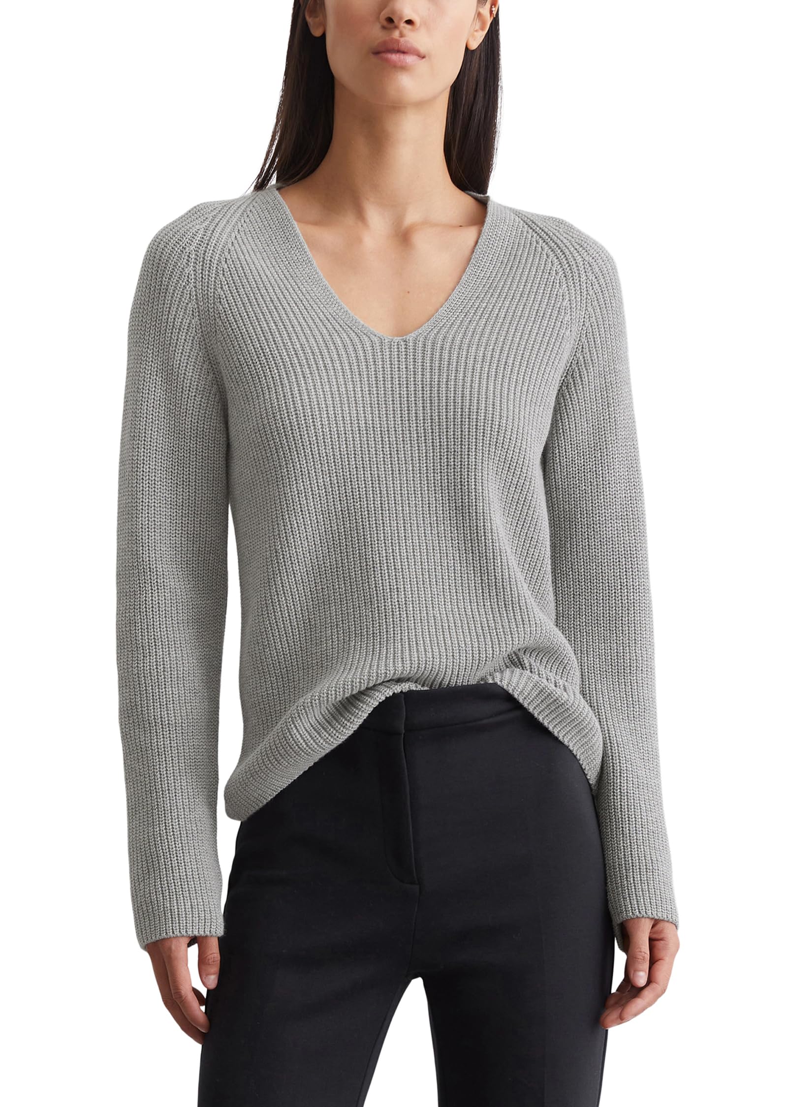 Marc OPolo Women's Organic Cotton Knitted Pullover with V Neck