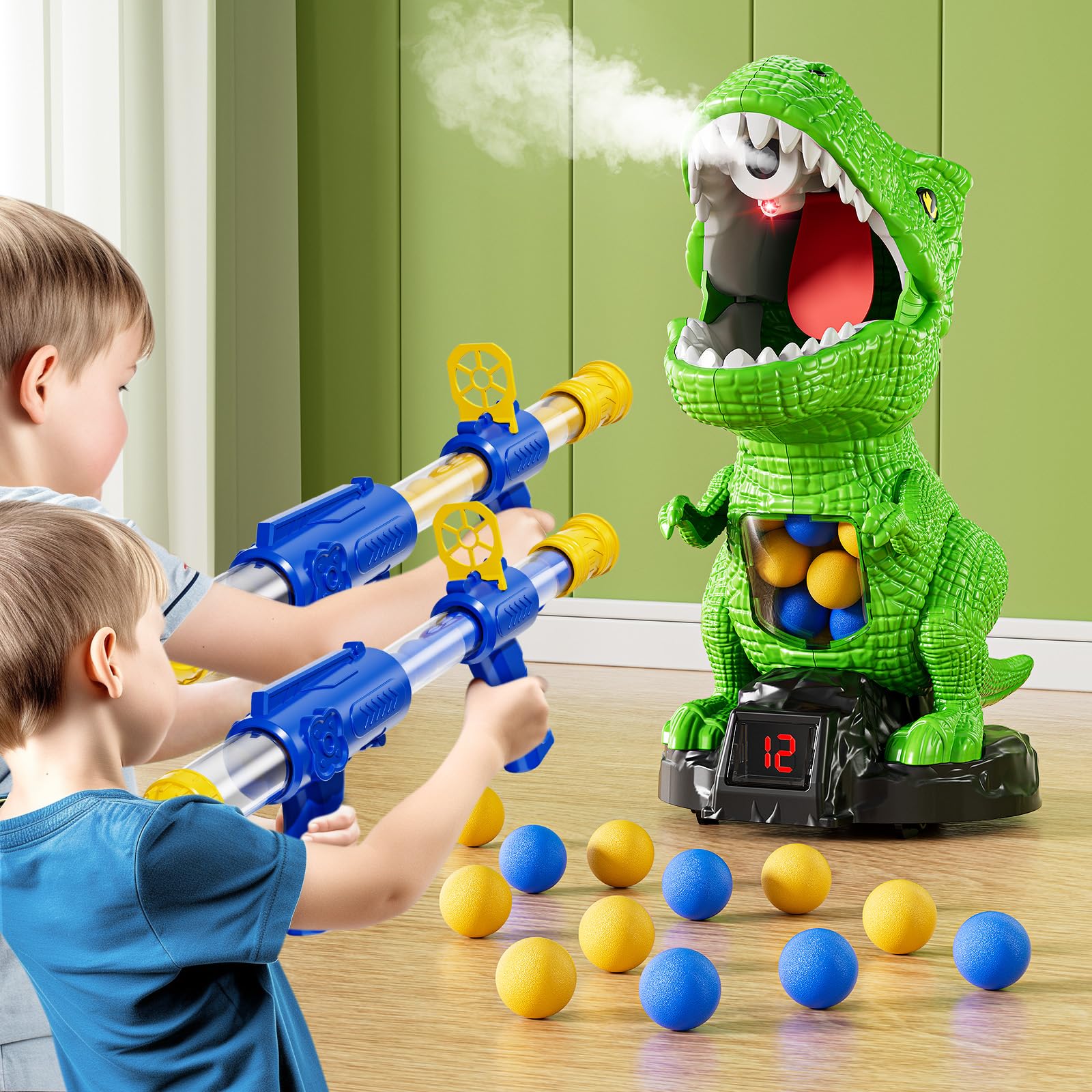 NIPLOOOW Moveable Dinosaur Shooting Toys for Kids 3-8 Years, Movable Shooting Ta