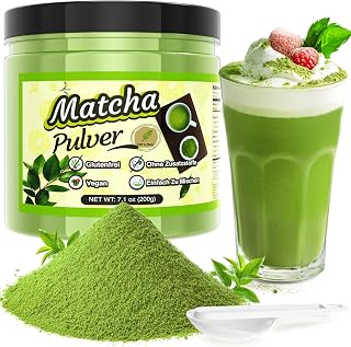 Matcha Powder 200 g - 100% Natural Matcha Tea Powder - No Additives - Vegan - Ceremonial Premium Quality Green Powder for Latte, Smoothie Preparation, Milk, Baking, Drinking