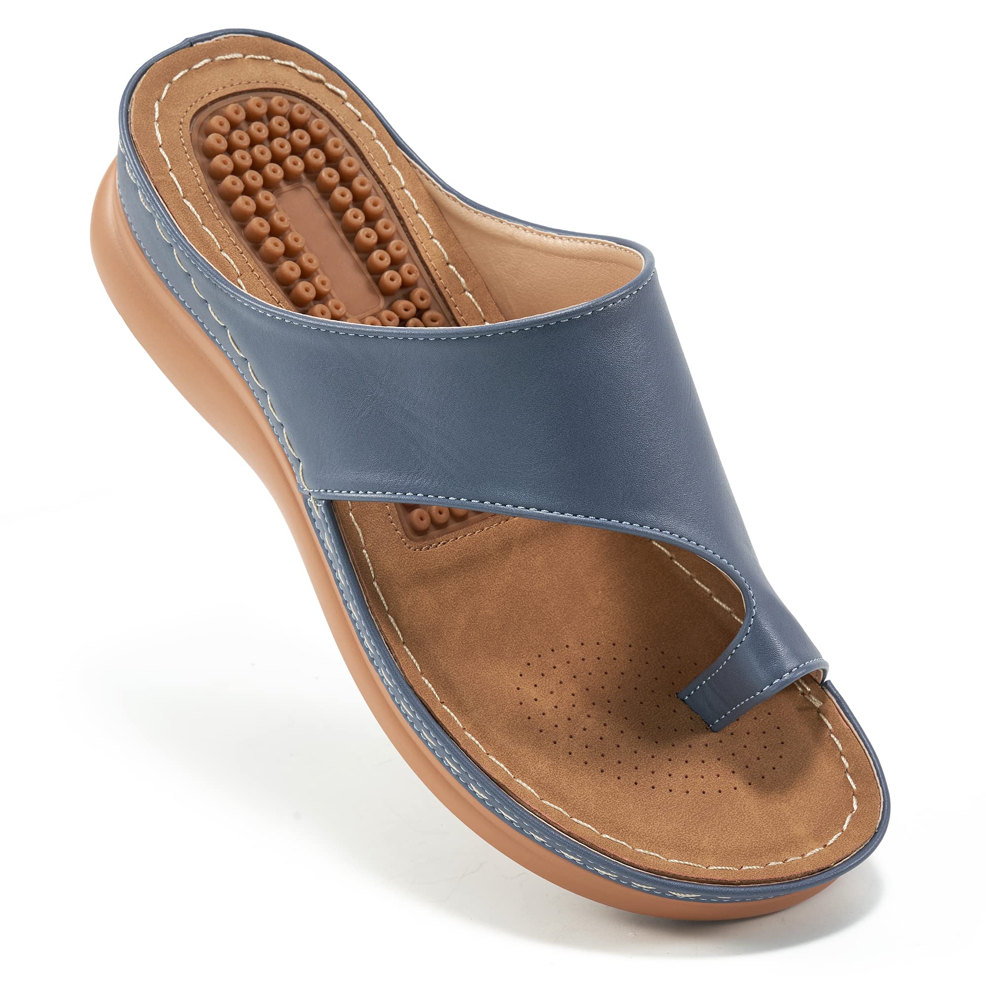 Aomigoct Sandals for Women: Elegant Summer Bohemian Flat Shoes for Women, Comfor