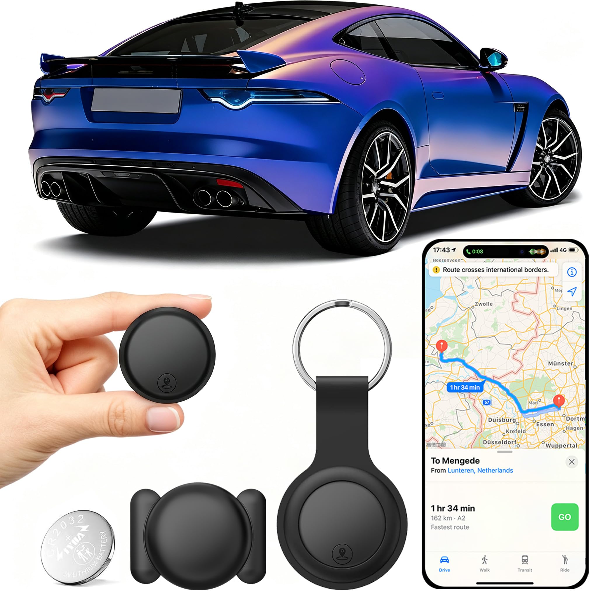 GPS Tracker for Vehicles,Compatible with iOS & Android,Car Tracker Devices Work 