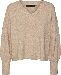 VERO MODA Vmjupiter Women's V-Neck Knitted Sweater
