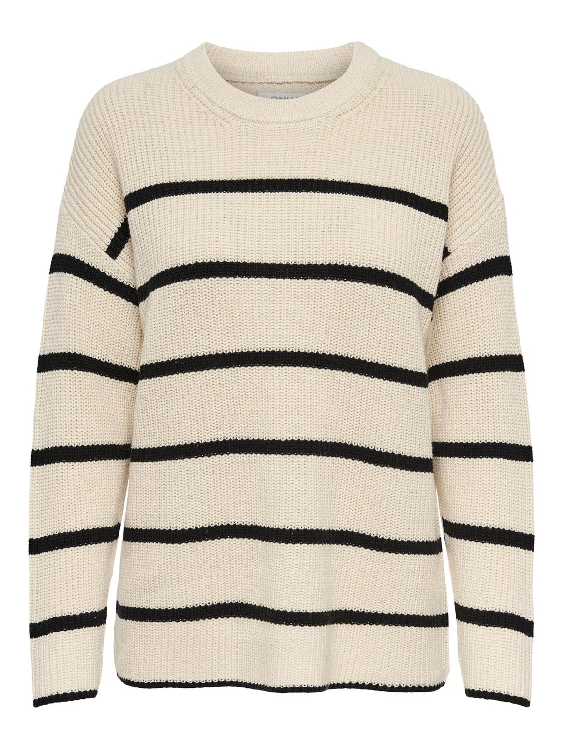 ONLY Onlpernille LS Stripe O-Neck Knt Noos Women's Knitted Sweater
