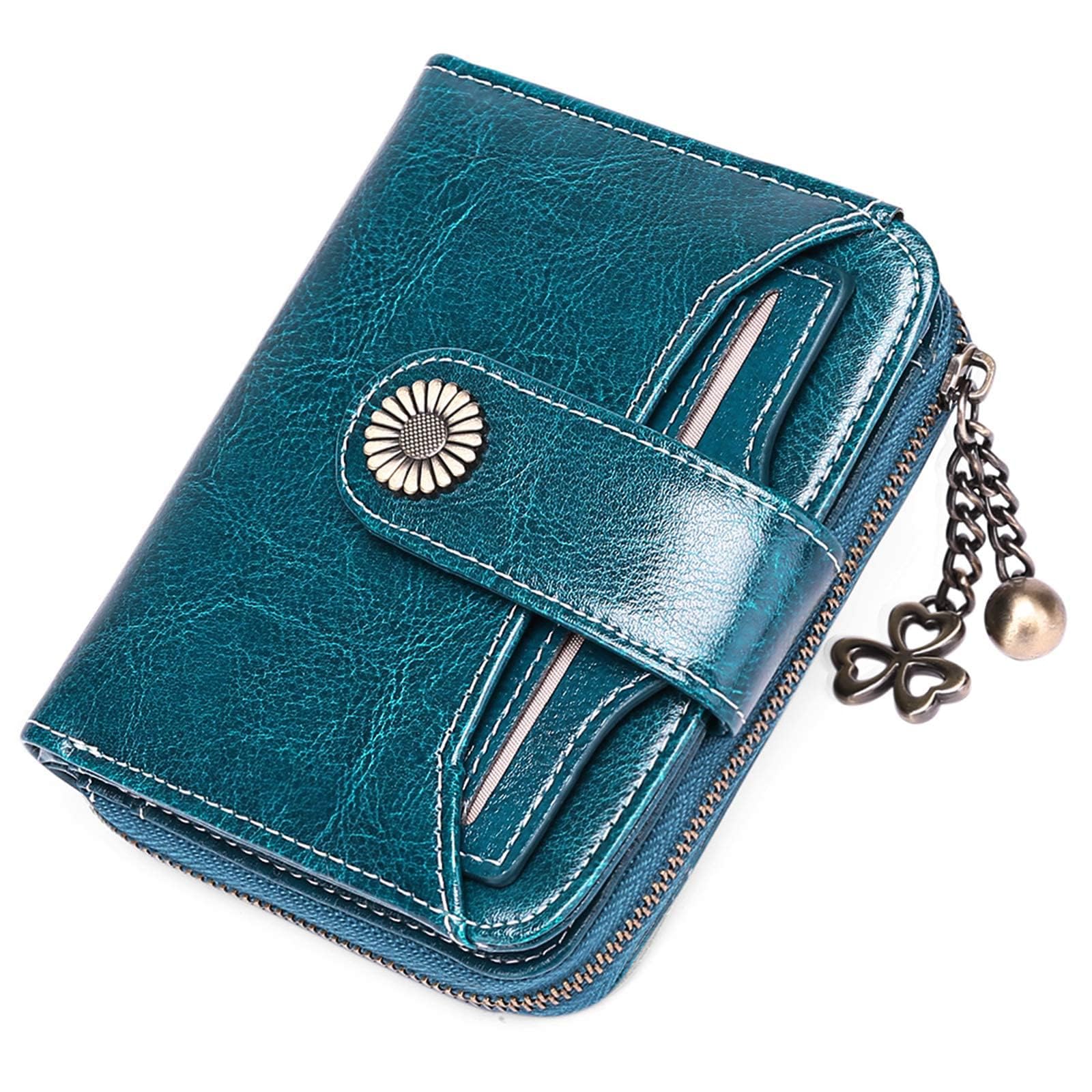 SENDEFN Women's Vegan Leather RFID Blocking Wallet Short Leather Coin Purse for 