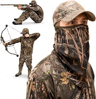 DecoyPro Camo Face Mask – Hunting Mask – Mesh – Duck, Turkey, Bow Hunting – Green, Brown – Drawstring – Unisex – Adult, Youth