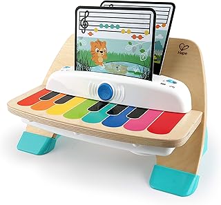 Baby Einstein Hape Magic Touch Piano Wooden Musical Toy Instruments for Toddlers, 2 Play Modes, 6 Songs, Volume Control, Age 6 Months +