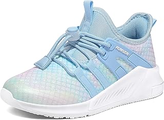 RUNSIDE ガールズ テニスシューズ 軽量 スポーツ キッズ スニーカー レースアップ ランニング/ウォーキング用 幼児/小さなお子様/大きなお子様向け