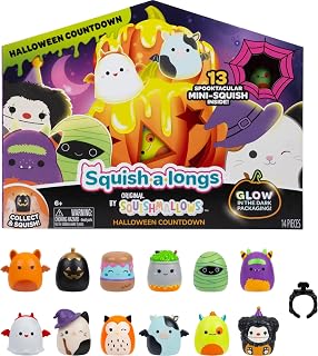Squish-a-longs 2026 Halloween Countdown Calendar – Includes 13 Mini-Squish | including Cam the Witch Cat, Feather the Clown Bigfoot, Tangie the Orange Bat