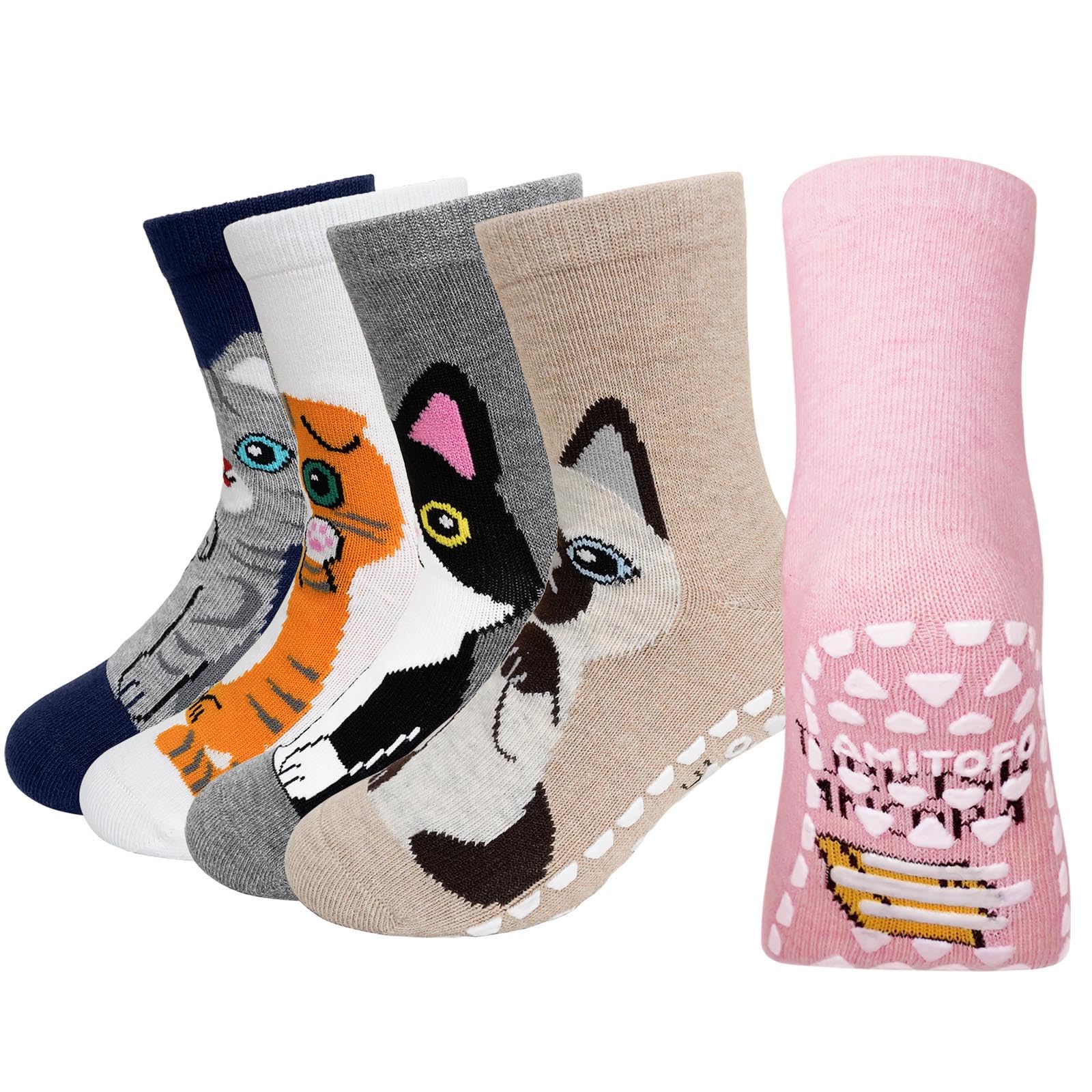 Non-Slip Socks Girls Cotton Socks: Funny Cotton Socks for Girls Size 20-38 Anima