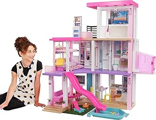 Barbie Dreamhouse Dollhouse Playset | Wheelchair Accessible Elevator, 10 Play Areas with 3 Custom Light Settings , Ages 3+ (Amazon Exclusive)