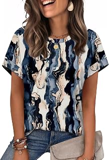 WIHOLL Womens Tops Short Sleeve Shirts Summer Outfits 2026 Spring Dressy Casual Clothes Clothing