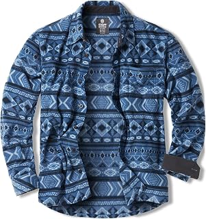 CQR Men's Long Sleeve Heavyweight Fleece Shirts, Plaid Button Up Shirt, Warm Outdoor Casual Shirt with Pockets