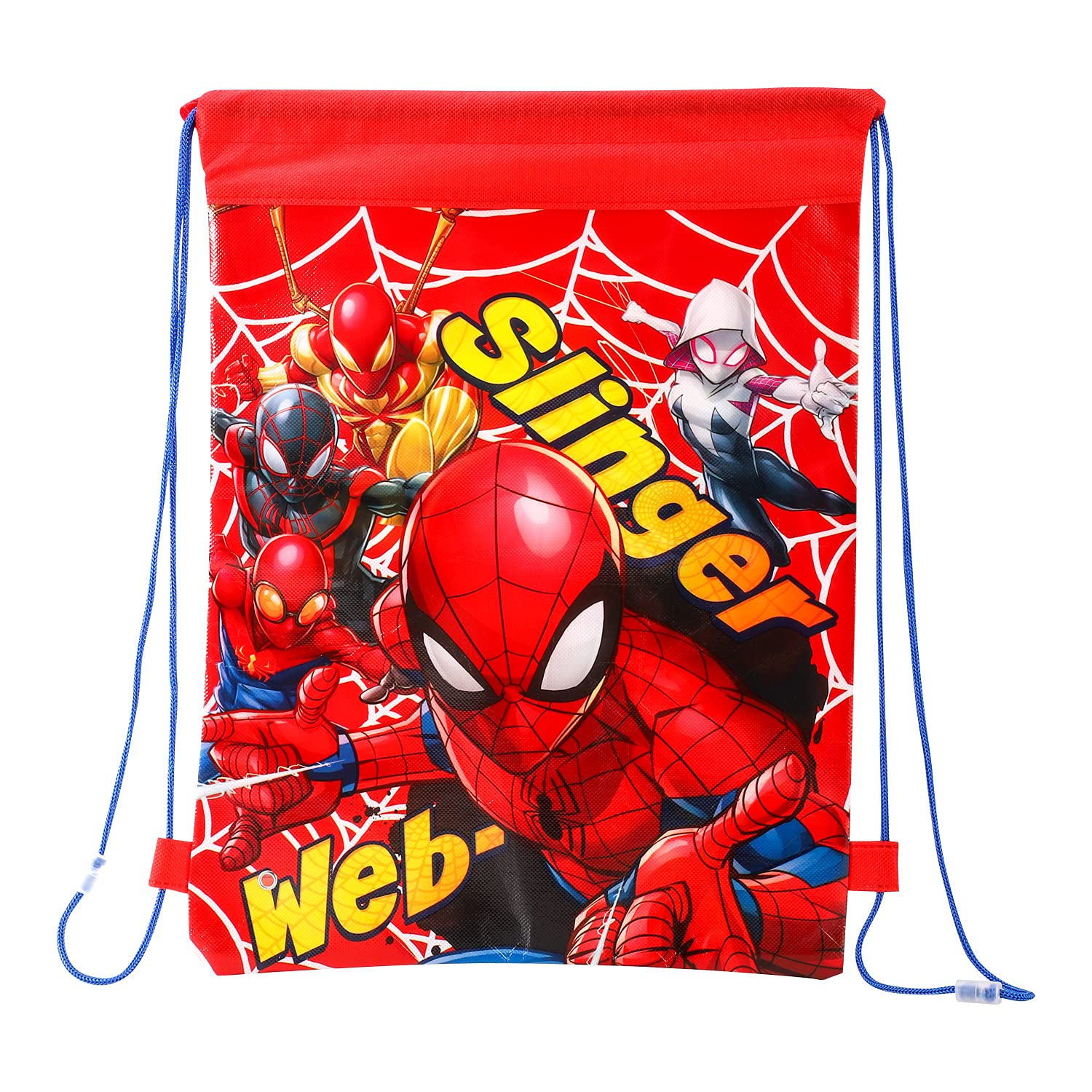 Spiderman Waterproof & Lightweight PE Drawstring Bag for Kids and Children | Adj
