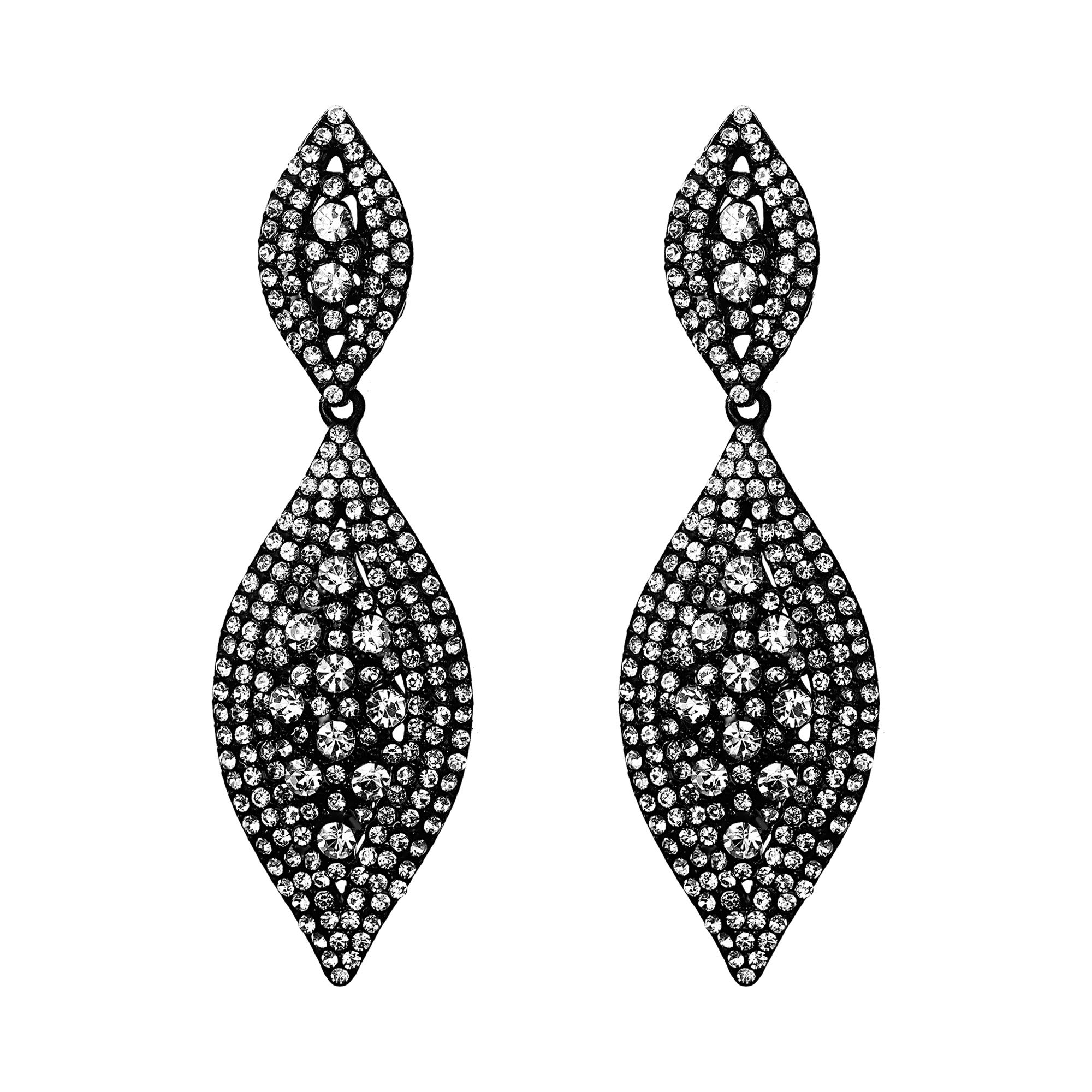 Flyonce Teardrop Wedding Earrings for Brides Birdesmaid, Rhinestone Crystal Char