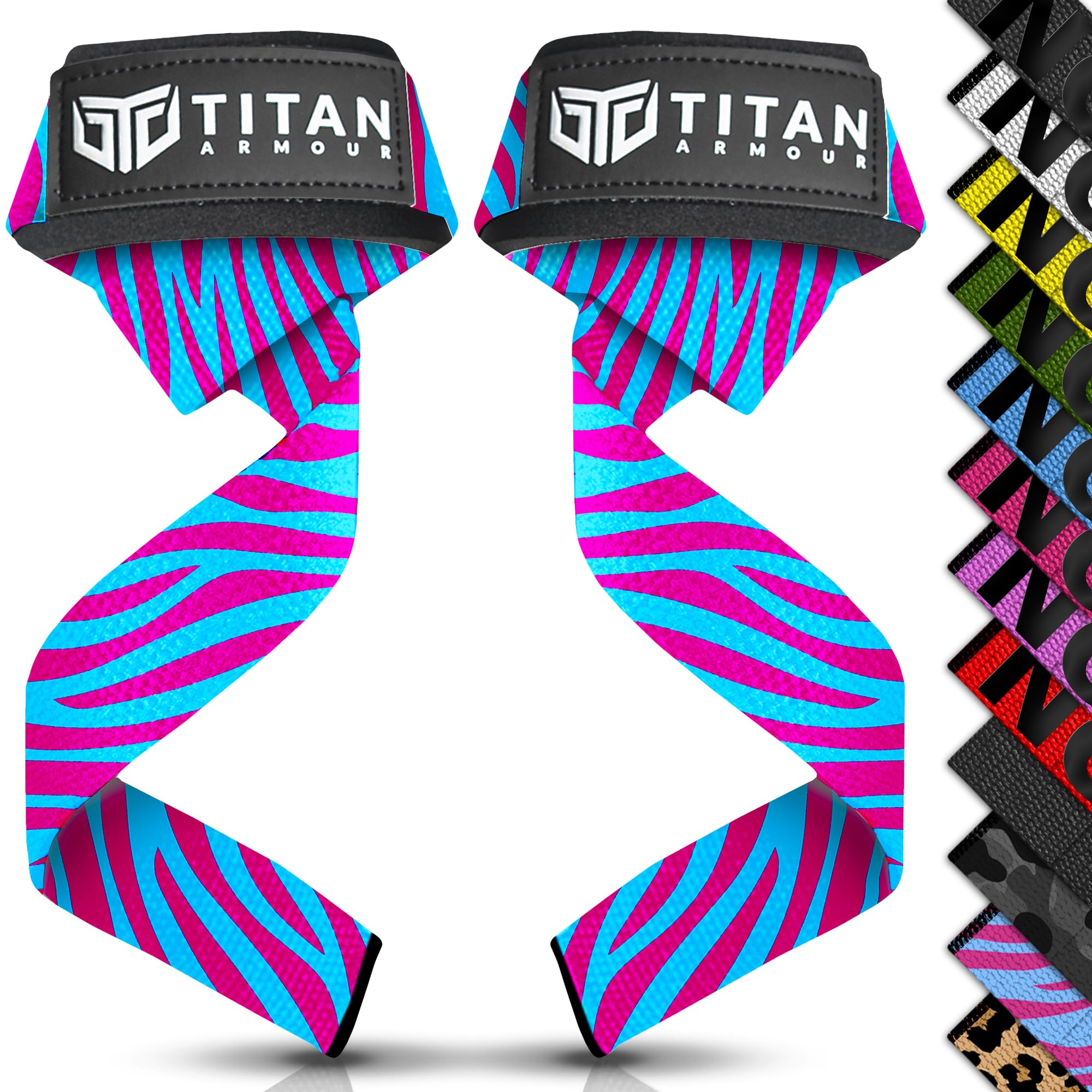 Titan Armour® Extra Long Weight Lifting Straps Padded Neoprene Heavy Duty Deadli