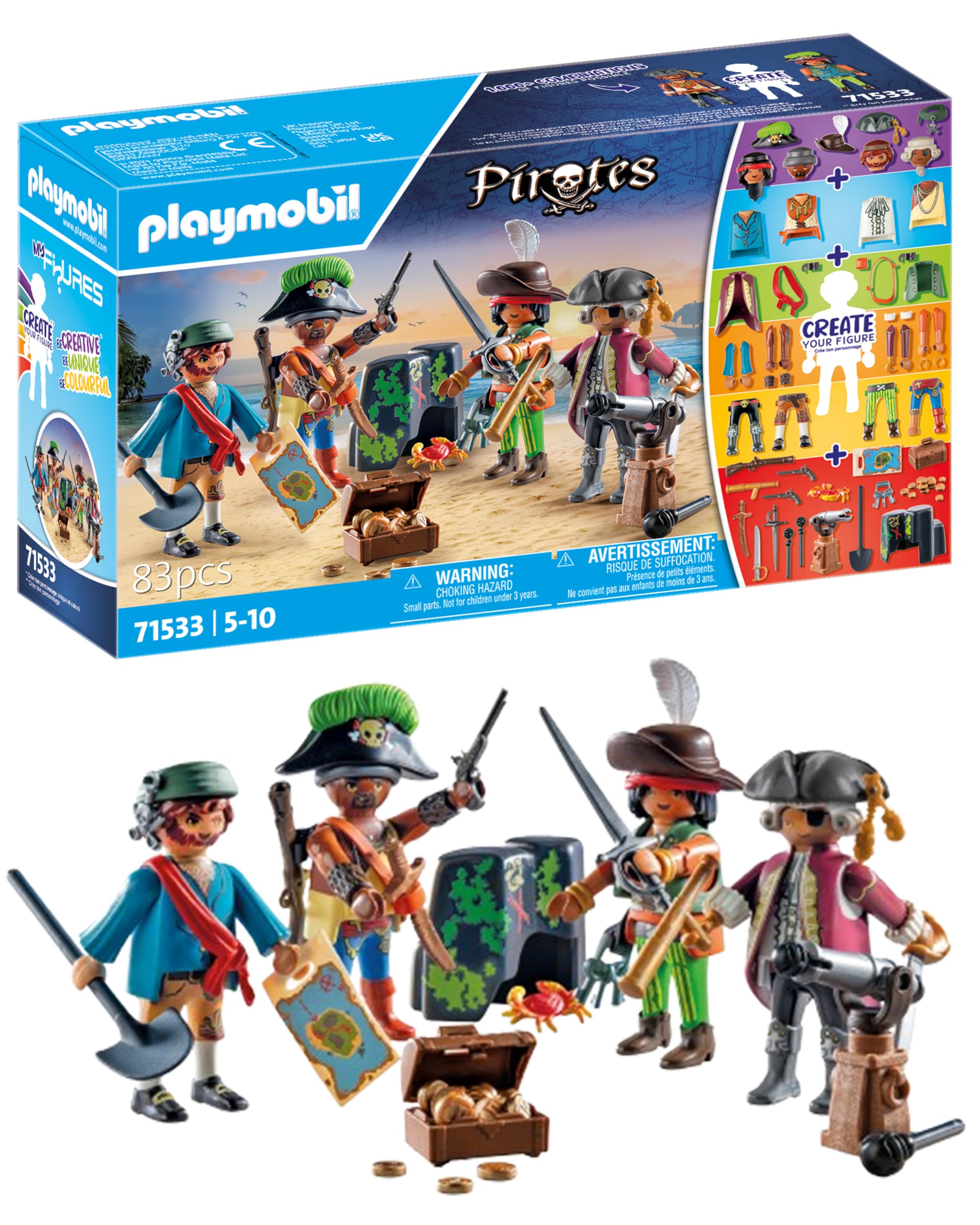 Playmobil 71533 My Figures: Pirates, figures collection, fun imaginative role-pl