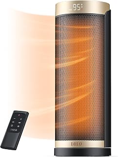 DREO Space Heaters for Indoor Use with Thermostat, 1500W Electric Heaters | Fast Heating, Quiet Operation, 70° Oscillation, Remote Control, 12H Timer, ECO Mode, ETL-Certified Safety Heat for Large Room