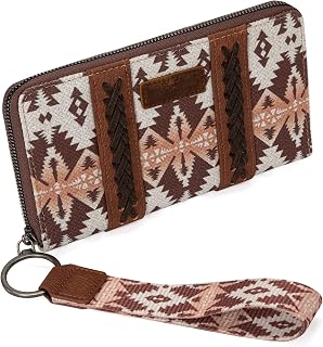 X Wrangler Wristlet Western Wallet Women Boho Aztec Large Clutch Wallets